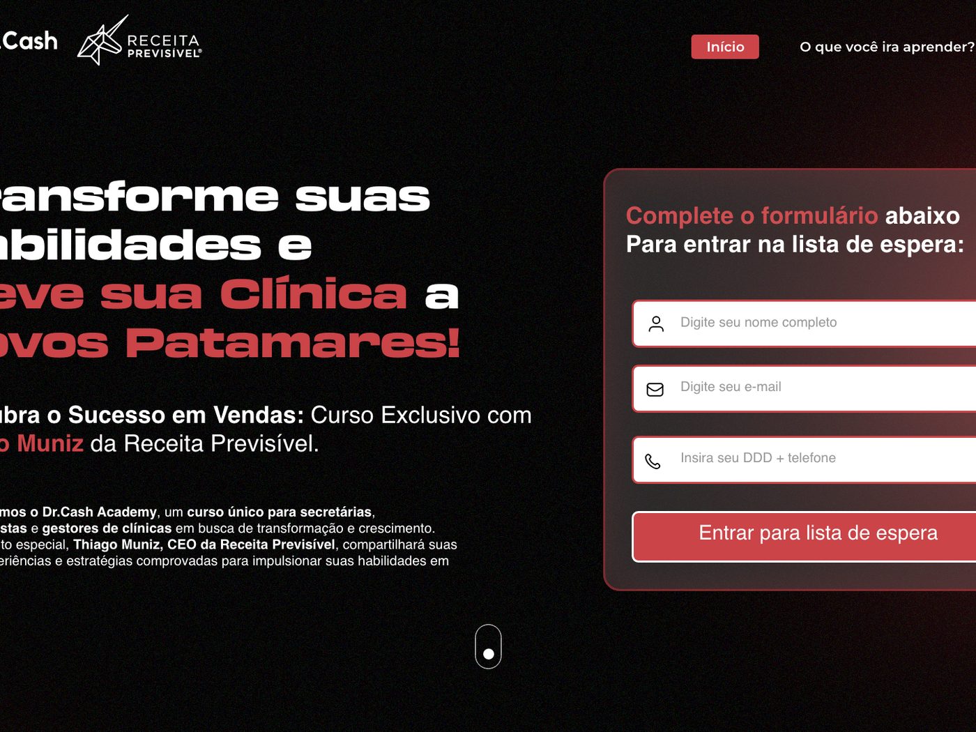 Direção visual para Curso Técnicas de Vendas